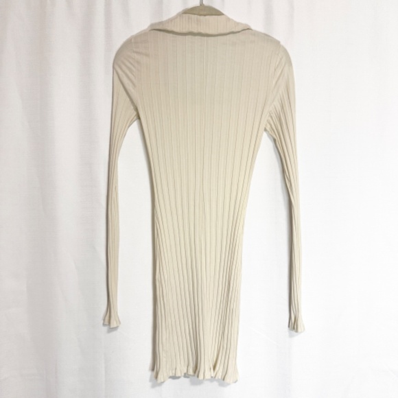 Reformation Vittoria Ribbed Bodycon Dress in Ivory Size Small - Picture 8 of 9